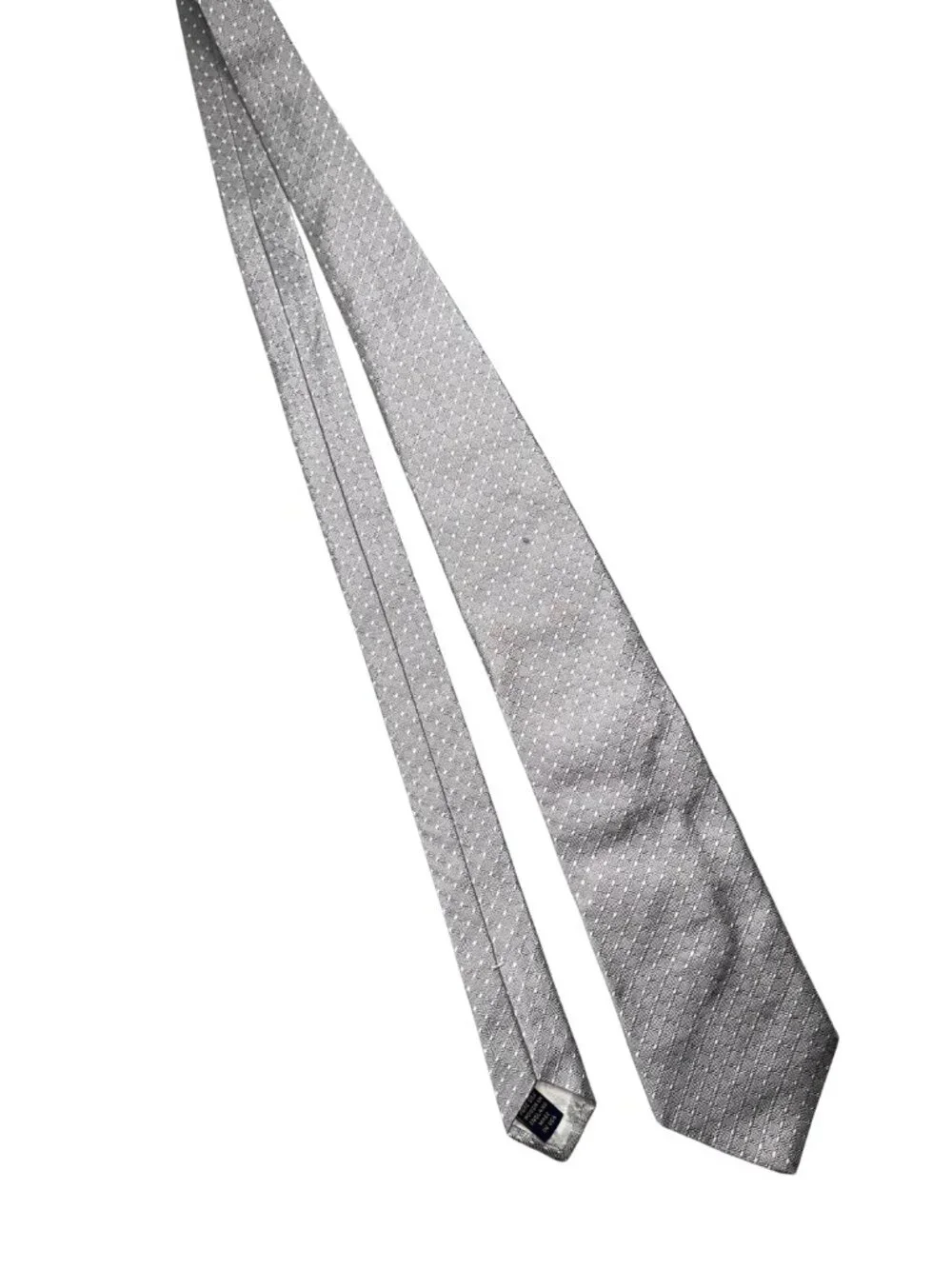 Brooks Brothers Makers Silver Geometric Silk Tie Made in USA Classic 3.75